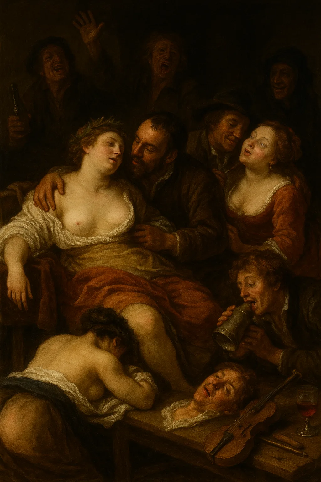En haut : la duchesse de Montpensier et le duc de Lauzun. En bas : le chevalier de Lorraine et le duc d’Orléans.